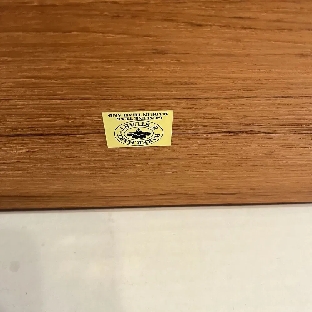 Vintage MCM Teak Tambour Wooden Roll Top Bread Box Baker Heart Stuart